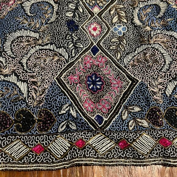 Vintage Diane Freis Hand Beaded Embroidered Sequined Lined Silk Jacket Size XL - Picture 8 of 11